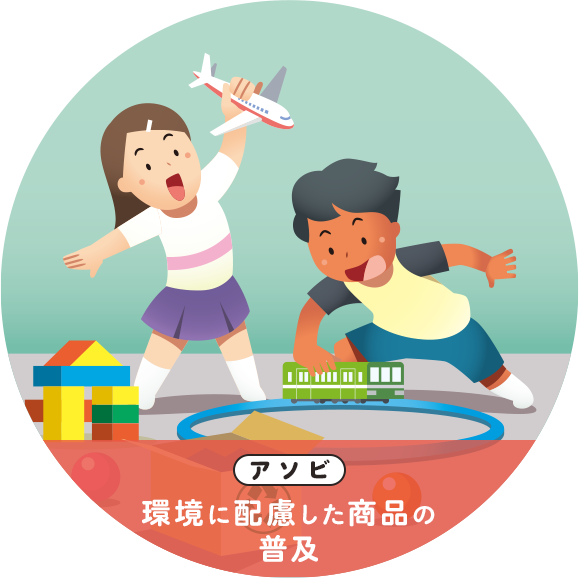 アソビ 環境に配慮した商品の普及