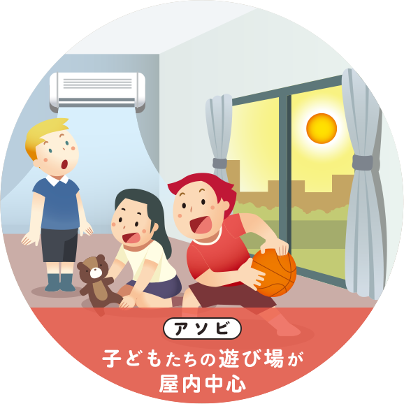 アソビ 子どもたちの遊び場が屋内中心