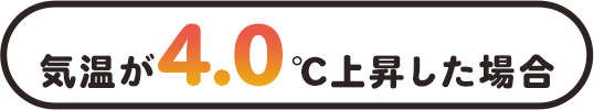 気温上昇が40℃上昇した場合