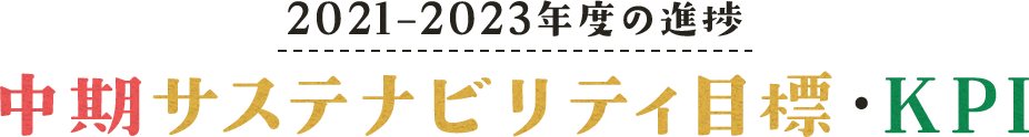 2021-2023年度の進捗 中期サステナビリティ目標・KPI