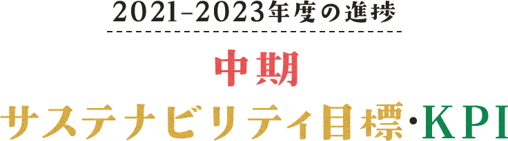 2021-2023年度の進捗 中期サステナビリティ目標・KPI
