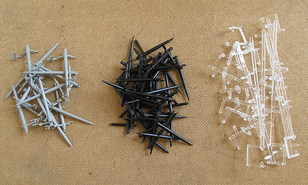 Plastic runners left over after toy assembly