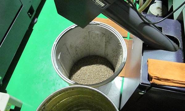 Scrap metal from cutting is recycled