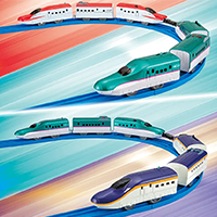 「E5系新幹線＆E6系新幹線 ガチャッと連結セット」「E8系新幹線＆E5系新幹線 ガチャッと連結セット」